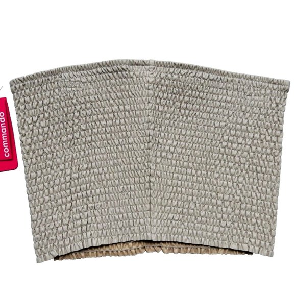 Commando FLT202 Faux Leather Smocked Tube Top Sand ( M/L ) - Picture 2 of 3